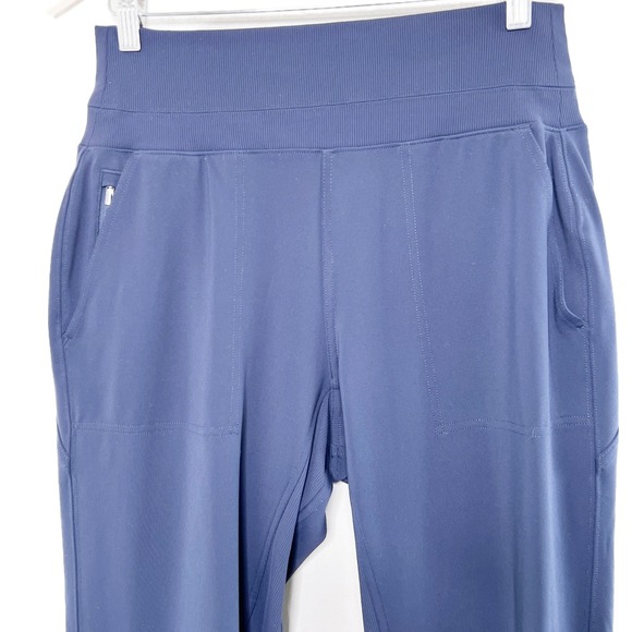 Athleta Navy Blue High Rise Ribbed Waistband Jogger Pants Medium Activewear - Picture 3 of 8